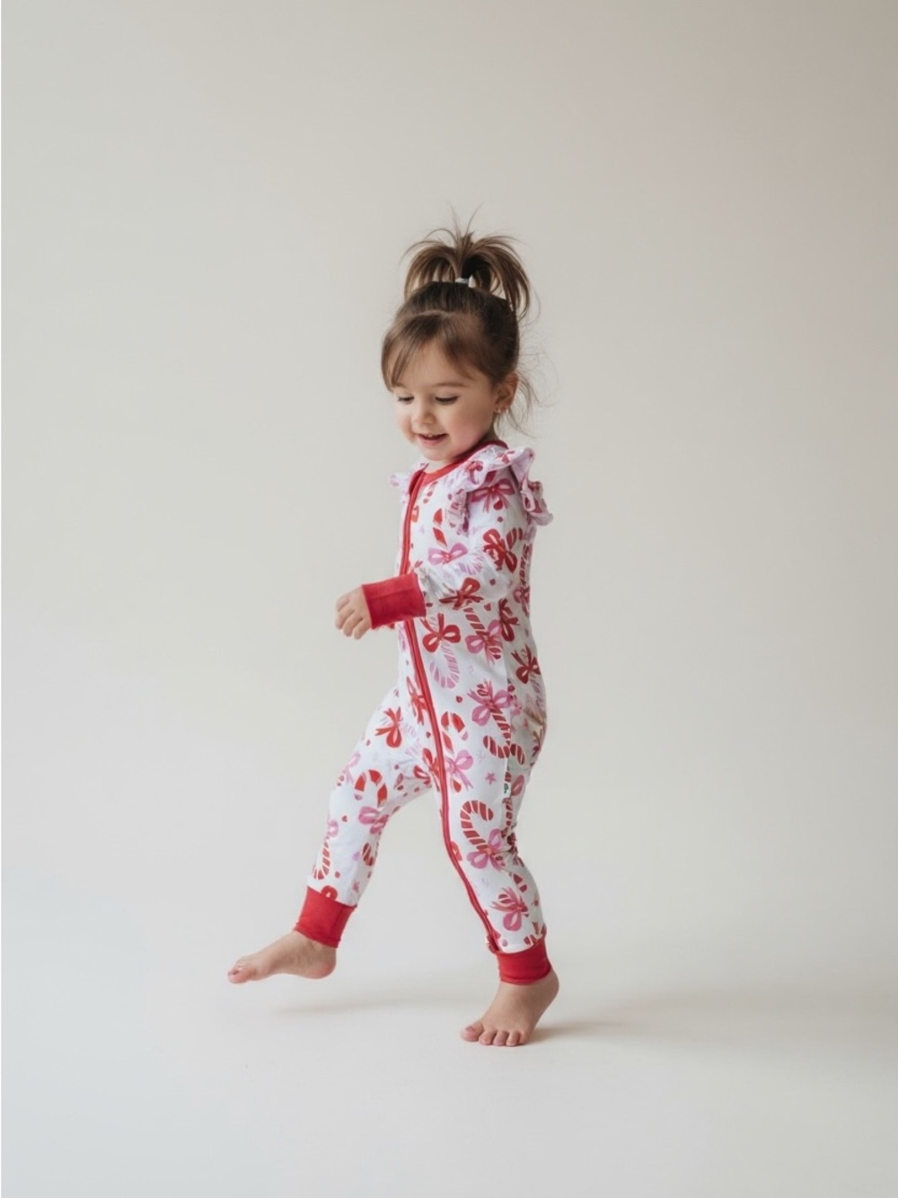 Mom and Me White & Red Floral One-Piece Pajamas